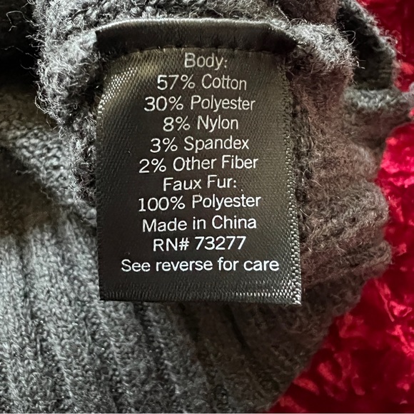 Vera Wang Cable Knit Fur Trimmed Cardigan Sweater - Picture 10 of 13